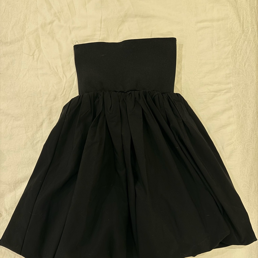 Elegant Black Strapless babydoll dress